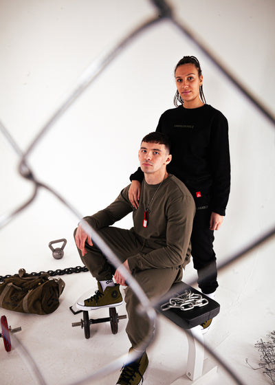 3 LINKS SWEATSHIRT BLACK/ARMY GREEN
