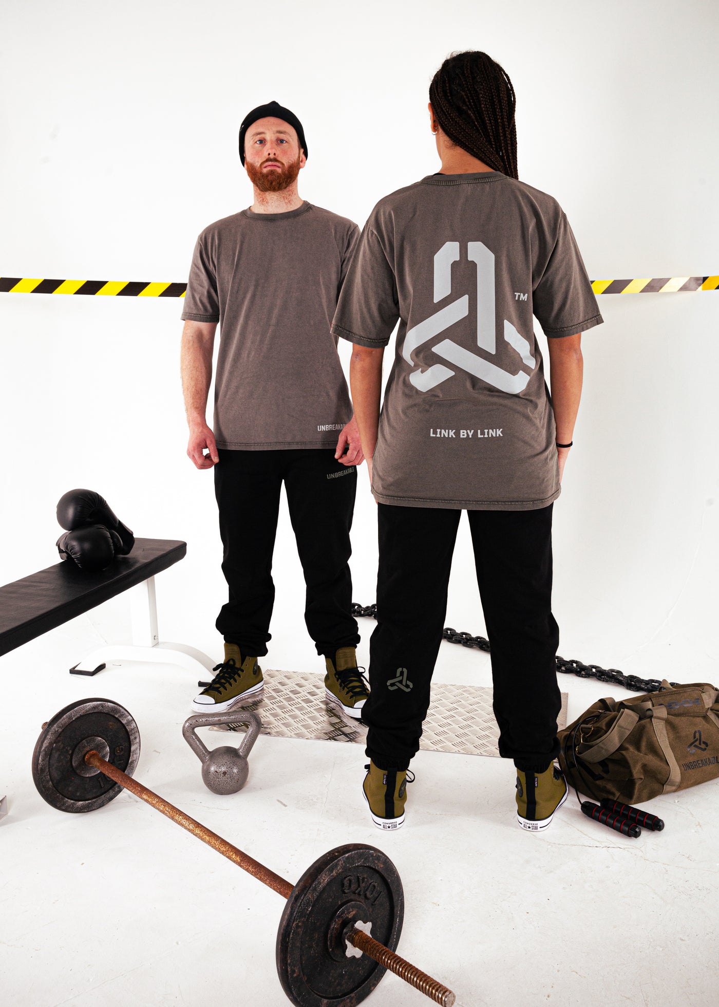 3 LINKS T-SHIRT WASHED GREY/CHAINMETAL GREY
