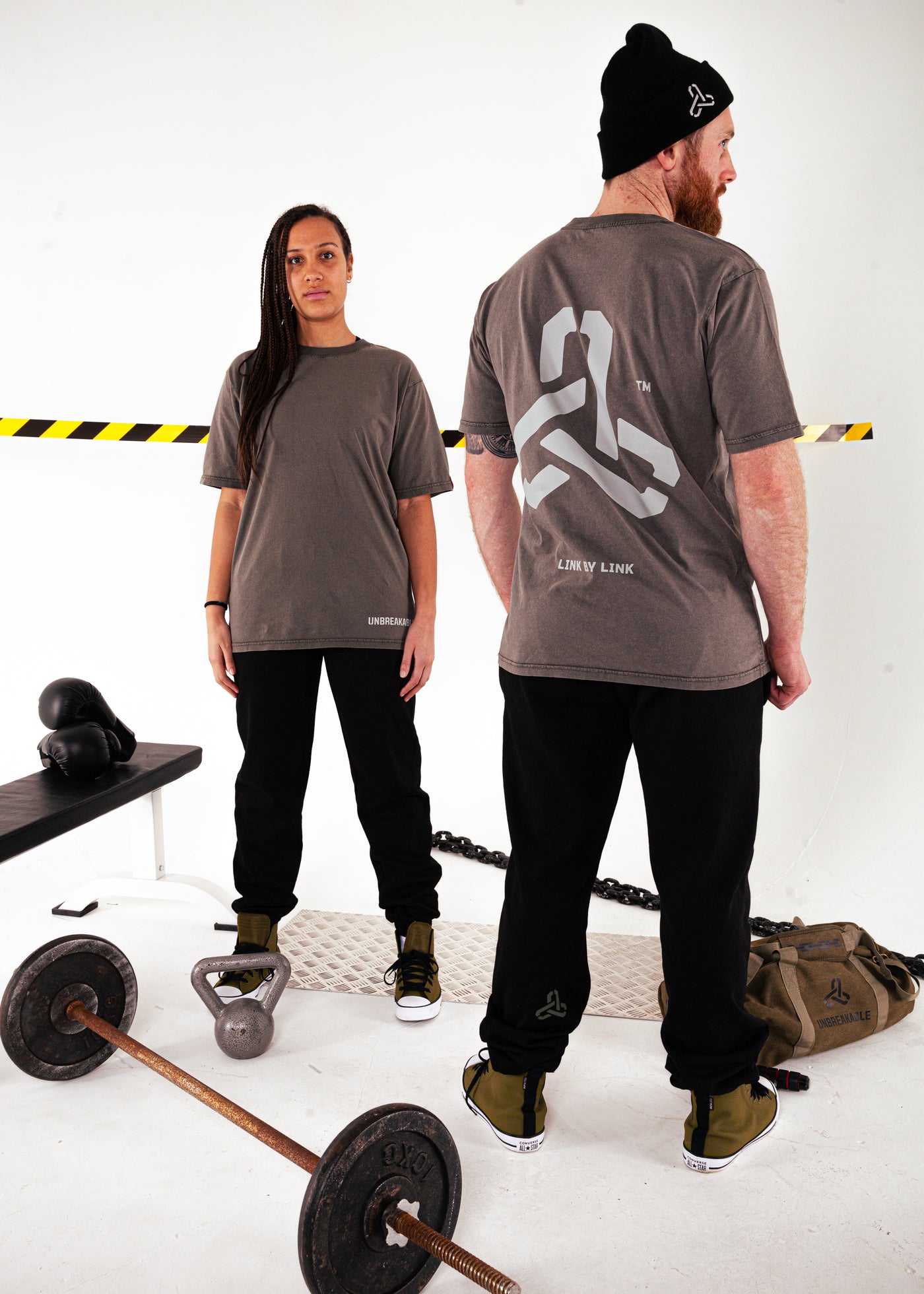 3 LINKS T-SHIRT WASHED GREY/CHAINMETAL GREY