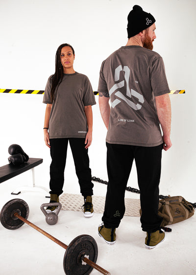 3 LINKS T-SHIRT WASHED GREY/CHAINMETAL GREY