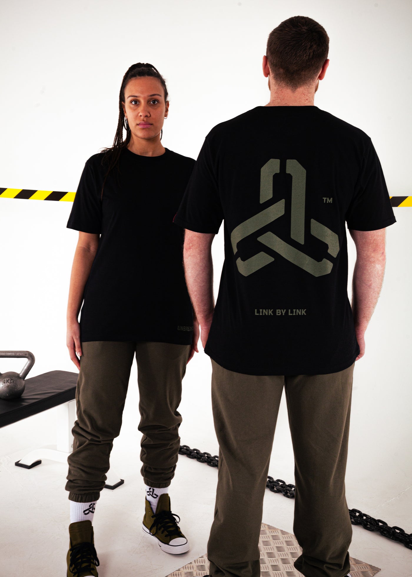 3 LINKS T-SHIRT BLACK/ARMY GREEN